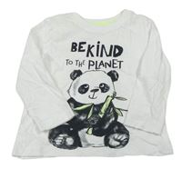 Bílé triko s pandou a nápisy zn. so cute