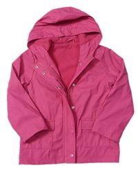 Růžová pogumovaná jarní zateplená bunda s kapucí zn. Nutmeg