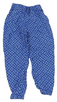 Modré vzorované lehké kalhoty zn. H&M