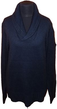 Pánský tmavomodrý svetr s límcem zn. Crafted 