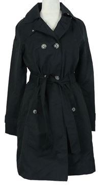 Dámský černý šusťákový jarní kabát s páskem zn. Esmara 