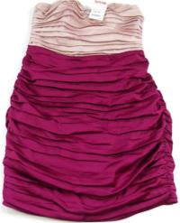 Outlet - Dámské vínovo-růžové skládané šaty zn. Express 