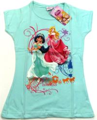 Nové - Tyrkysové tričko s princeznami zn. Disney