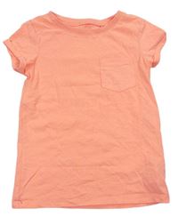 Neonově oranžové tričko s kapsou zn. Next