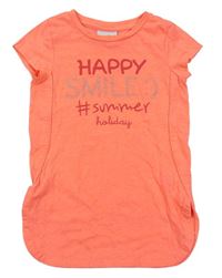 Neonově oranžové tričko s nápisem zn. Topolino