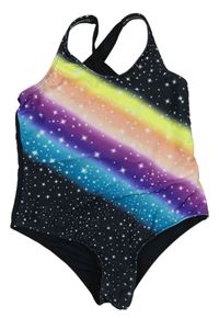 Černo-barevné jednodílné plavky s hvězdami zn. Shein