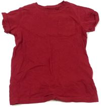 Tmavočervené tričko s kapsou zn. Next