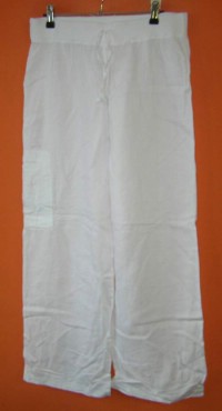 Dámské bílé lněné kalhoty zn. Marks&Spencer