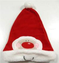Outlet - Červeno-bílá fleecová vánoční čepička 