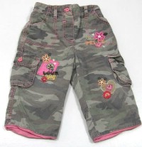 Army plátěné oteplené kalhoty s kytičkami zn. George