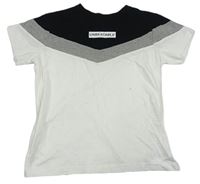 Černo-šedo-bílé tričko s nápisem zn. Primark