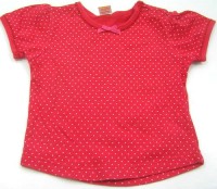 Červené tričko s puntíky a mašličkou zn. Mini Mode