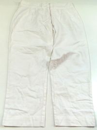 Bílé 7/8 lněné kalhoty zn. Next