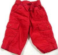 Červené manžestrové oteplené kalhoty zn. George