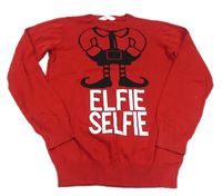 Červený vánoční svetr s Elfem zn. H&M