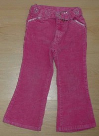 Růžové riflovo-sametové kalhoty zn.girl2girl