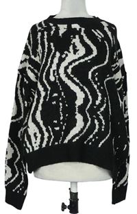 Dámský černo-bílý vzorovaný svetr zn. Primark 