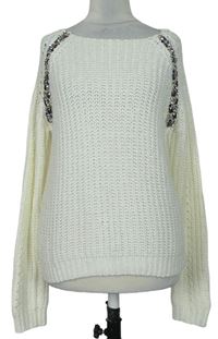 Dámský bílý svetr s kamínky zn. Dorothy Perkins 