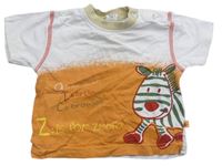Bílo-oranžové tričko se zebrou zn. C&A