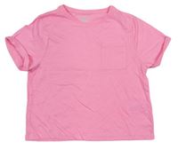 Růžové melírované crop tričko s kapsou zn. F&F