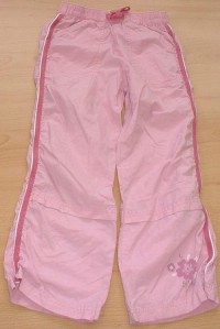 Růžové plátěné kalhoty s kytičkami zn. George