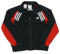 Černo-červená sportovní propínací mikina s logem zn. Adidas
