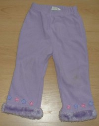 Fialové fleecové kalhoty s hvězdičkami a kožíškem zn. Nattajack