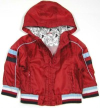 Červená šusťáková oteplená bundička s kapucí zn. Marks&Spencer