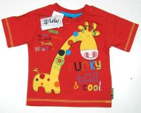 Outlet - Červené tričko se žirafou zn. Minoti