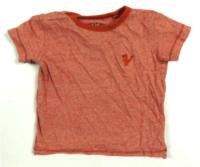Oranžové melírované tričko s dinosaurem zn. Next