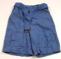 Modré 3/4 plátěné kalhoty s páskem zn. Cherokee 