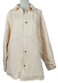 Dámská světlerůžová riflová oversized košilová bunda zn. H&M