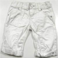 Bílé plátěné 3/4 kalhoty s logem zn. J jeans