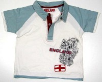 Outlet - Bílo-světlemodré  tričko s límečkem zn. England