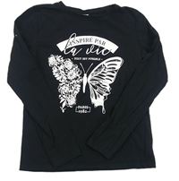 Černé triko s bílým motýlem zn. page