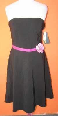 Dámské černé šaty s květem zn. Ruby Rox - nové