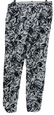 Dámské černo-bílé vzorované volné kalhoty zn. F&F