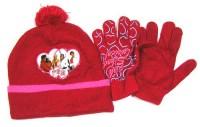 Červená čepička+ rukavice s High School Musical