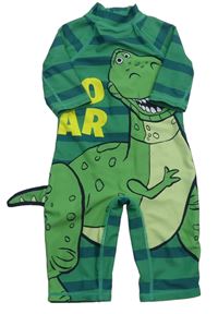Zelený pruhovaný UV overal s dinosaurem - Toy Story zn. George 
