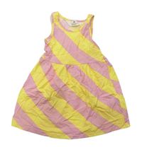 Růžovo-žluté pruhované šaty zn. H&M