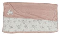 Růžová/bílá plyšová deka s dalmatíny zn. George 
