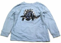 Modré triko s dinosaurem