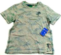 Outlet - Khaki-béžové army tričko s lebkou zn. Nutmeg