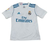 Bílé fotbalové tričko s nápisem zn. Adidas