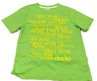 Zelené tričko s nápisy zn. REBEL