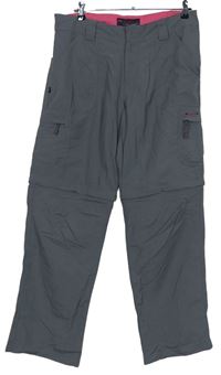 Dámské šedé šusťákové outdoorové kalhoty s kapsami zn. Mountain Life 
