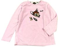 Světlerůžové fleecové triko s Bambim zn. Disney