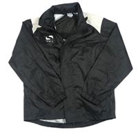 Černo-bílá šusťáková funkční bunda s ukrývací kapucí zn. Sondico