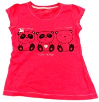 Růžové tričko s medvídky zn. Primark