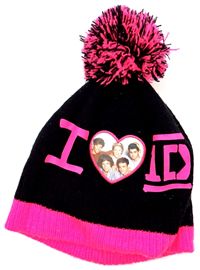 Černo-růžová čepice s One Direction 7-13 let
